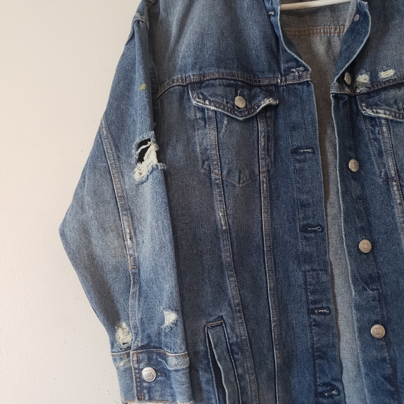Zara Trafaluc Distressed Jean Jacket - Picture 4 of 11